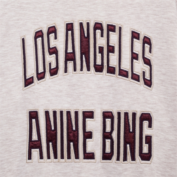 Anine Bing Harry Shrunken Sweatshirt LA, Oatmeal Melange
